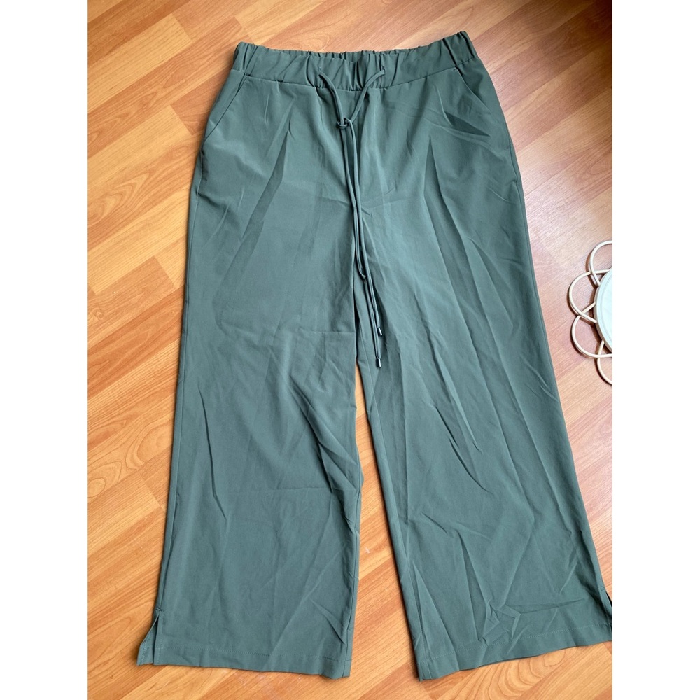A New Day Chiffon Flared Dark Green Pants | Size M